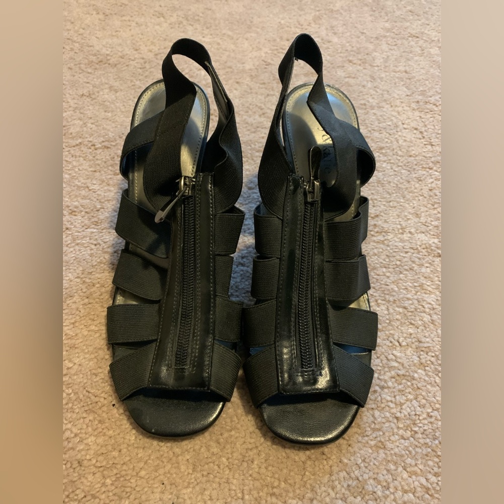 Black strappy heels
